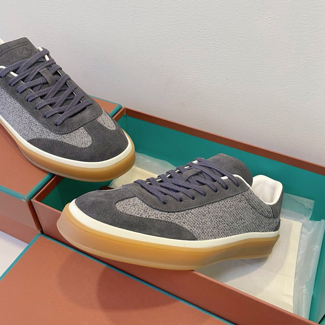 SNEAKERS IN DARK GREY SUEDUE WITH CANVAS