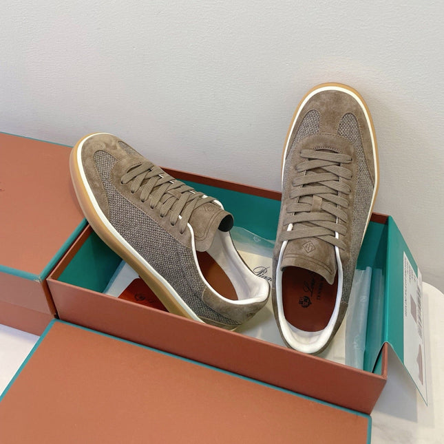 SNEAKERS IN MOSS SUEDUE WITH CANVAS