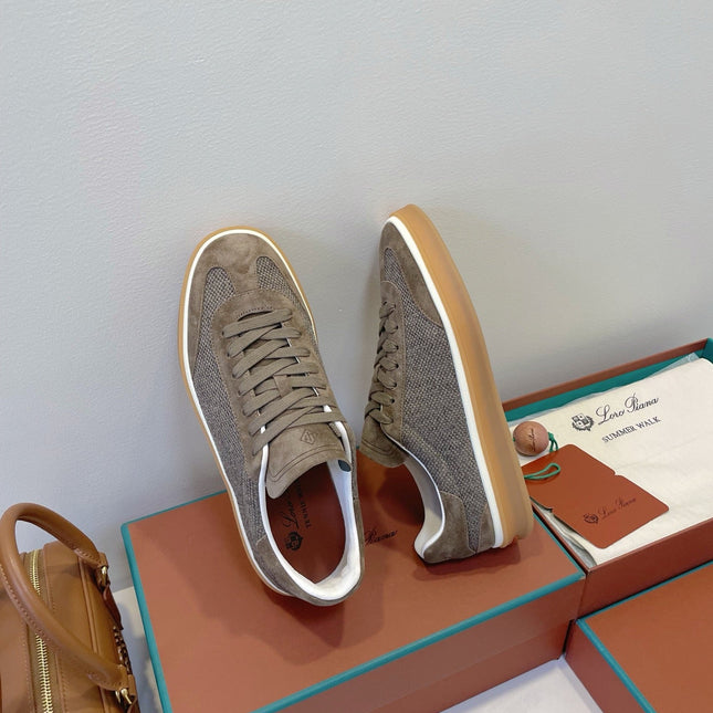 SNEAKERS IN MOSS SUEDUE WITH CANVAS
