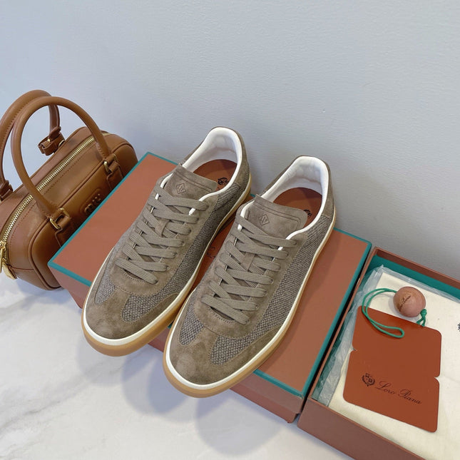 SNEAKERS IN MOSS SUEDUE WITH CANVAS