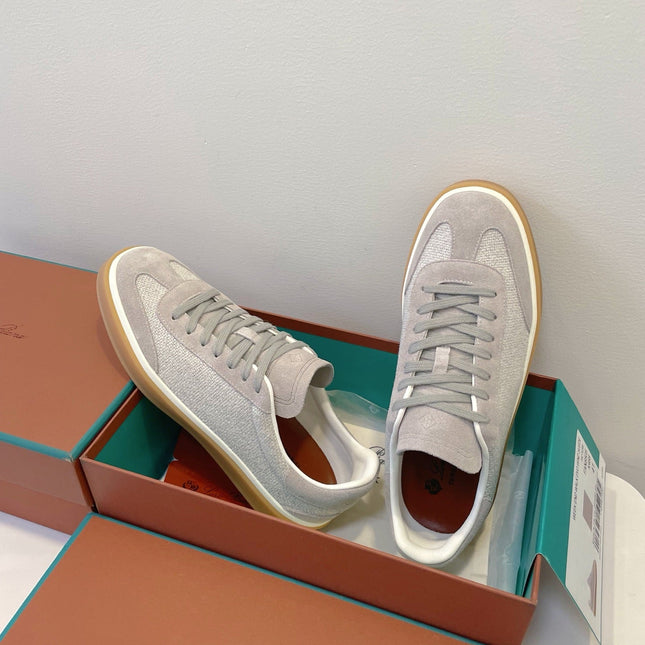 SNEAKERS IN METAL GREY SUEDUE WITH CANVAS