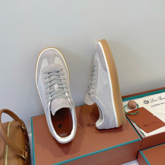 SNEAKERS IN METAL GREY SUEDUE WITH CANVAS