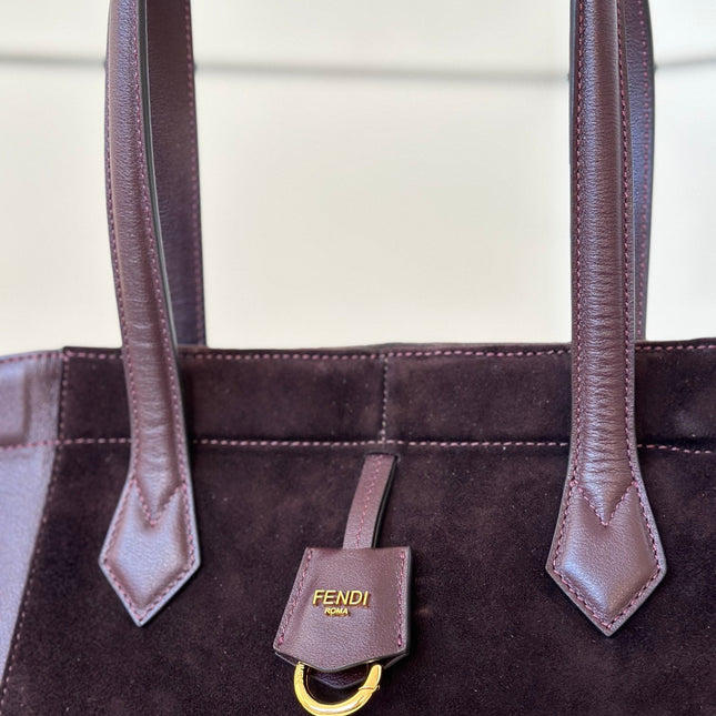 ORIGAMI MEDIUM 27 IN WINE RED LAMBSKIN AND SUEDE