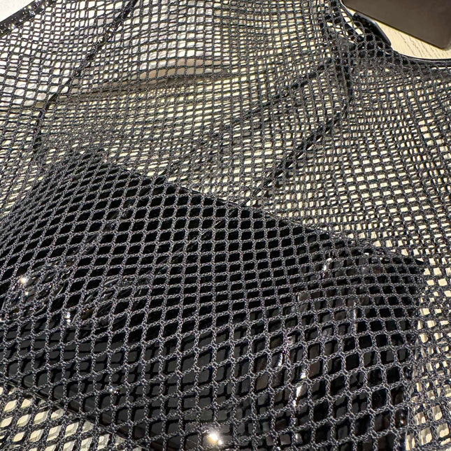 ONE PIECE MEDIUM BAG 43 IN BLACK FISHNET