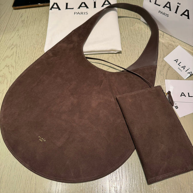 MEDIUM HOBO BAG 39 IN CHOCOLATE SUEDE