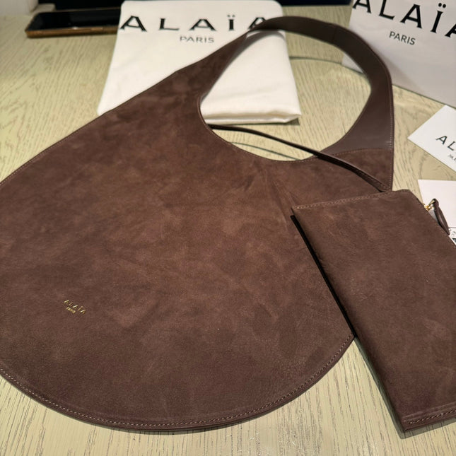 MEDIUM HOBO BAG 39 IN CHOCOLATE SUEDE