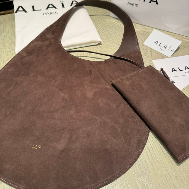 MEDIUM HOBO BAG 39 IN CHOCOLATE SUEDE