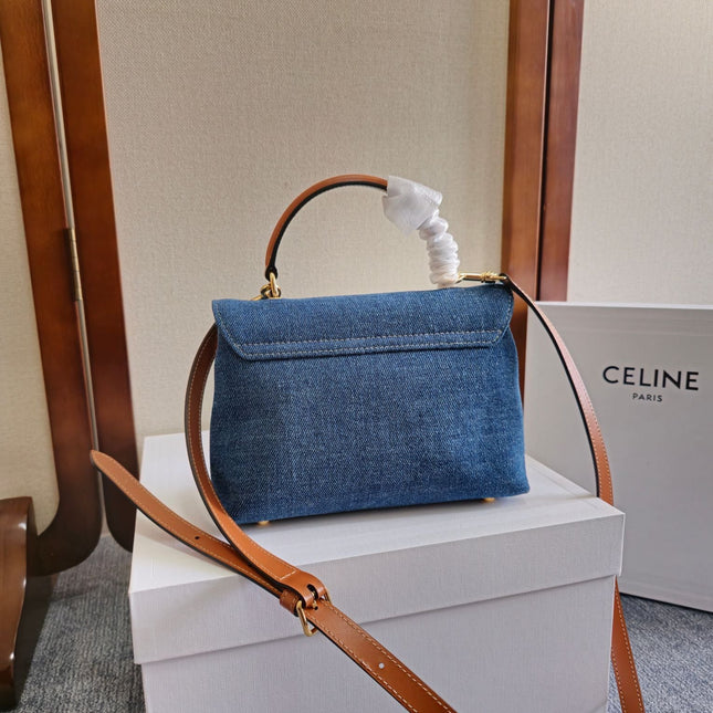 TEEN NINO BAG 20.5 IN DENIM TRIOMPHE KELLY