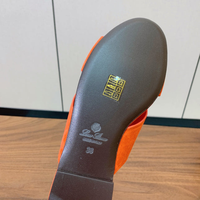 FLAT SLIPPERS IN ORANGE SUDUE