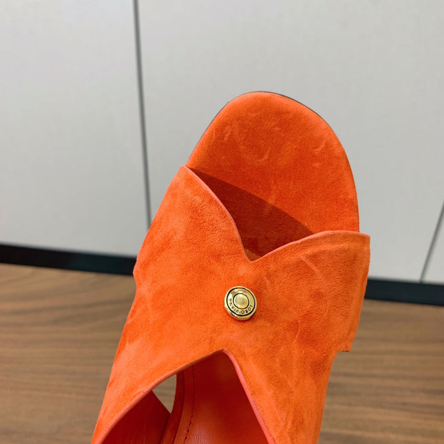 HIGH HEELS 85 MM IN ORANGE SUEDUE