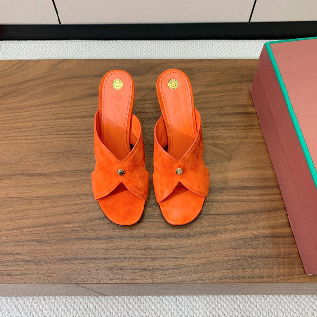 HIGH HEELS 85 MM IN ORANGE SUEDUE
