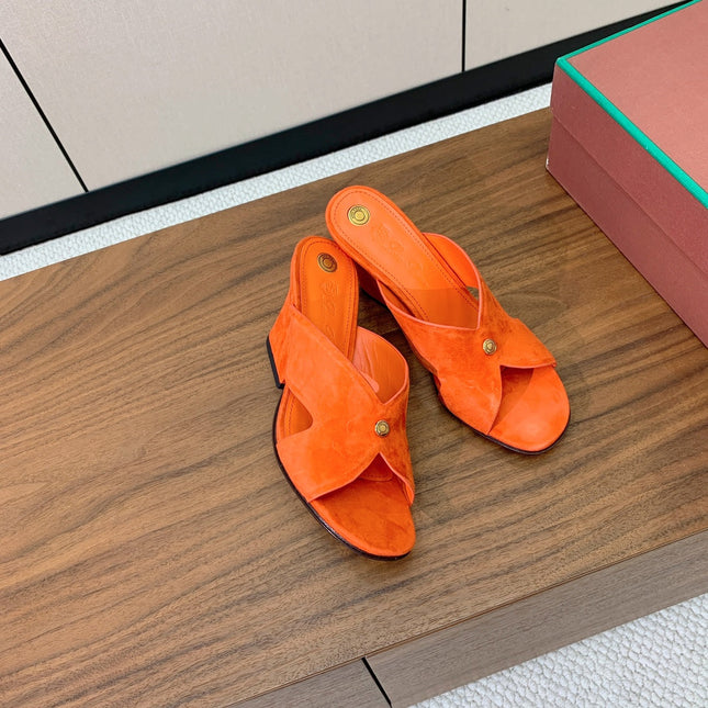 HIGH HEELS 85 MM IN ORANGE SUEDUE