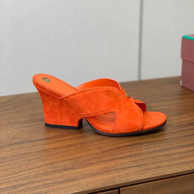 HIGH HEELS 85 MM IN ORANGE SUEDUE