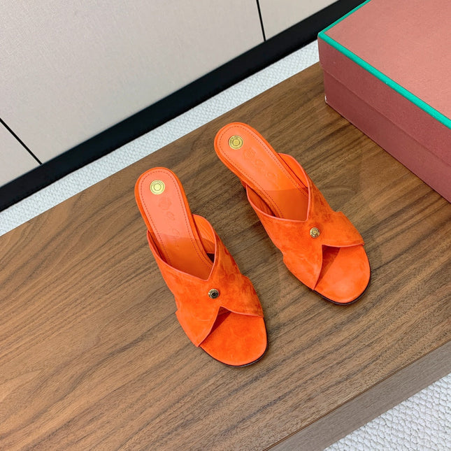 HIGH HEELS 85 MM IN ORANGE SUEDUE