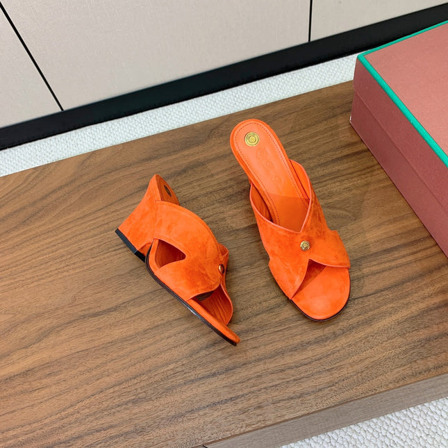 HIGH HEELS 85 MM IN ORANGE SUEDUE