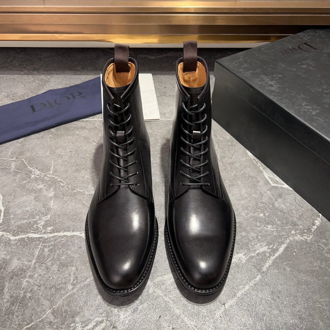 CD JUMP LACE-UP BOOT BLACK CALFSKIN