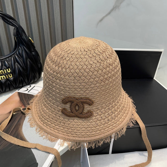 KNITTED BUCKET HAT BROWN 673883