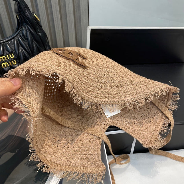KNITTED BUCKET HAT BROWN 673883
