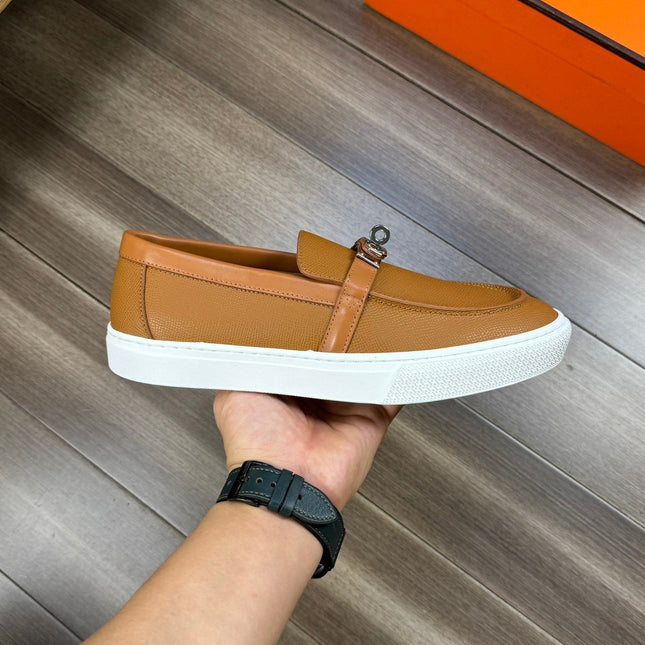 HM GAME SLIP-ON SNEAKER OCHRE CALFSKIN