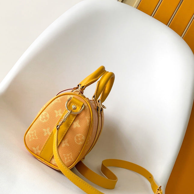 KEEPALL BANDOULIÈRE 25 IN ORANGE MONOGRAM HERITAGE CANVAS