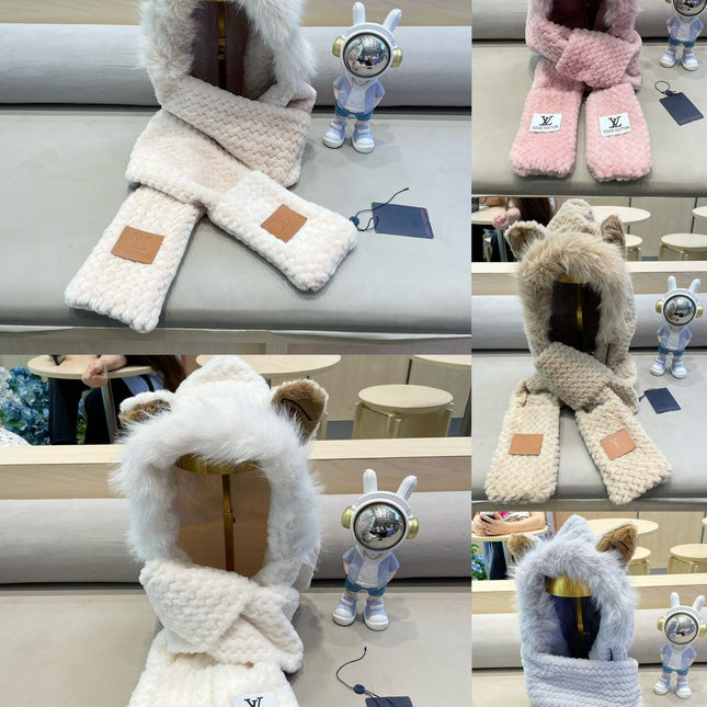 BEANIE HAT IN PASTEL PINK WOOL AND LAMB FUR 435072
