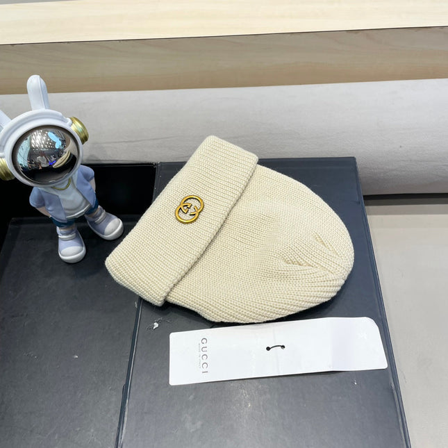 BEANIE HAT IN BISQUE BEIGE WOOL 433461
