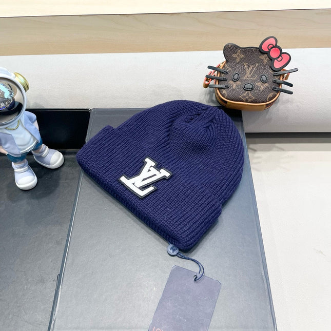 BEANIE HAT IN NAVY BLUE  WOOL 435030
