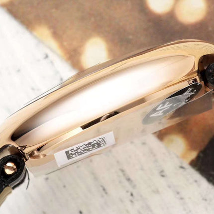 BALLON BLANC DE CARTIER WATCH GOLD CASE WITH BLACK CALFSKIN