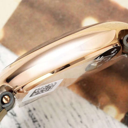 BALLON BLANC DE CARTIER WATCH GOLD CASE WITH WARM GRAY CALFSKIN