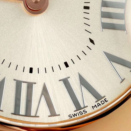 BALLON BLANC DE CARTIER WATCH GOLD CASE WITH WARM GRAY CALFSKIN