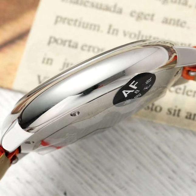 BALLON BLEU DE CARTIER 33 MM WATCH SILVER CASE WITH VIVID ORANGE LEATHER STRAP