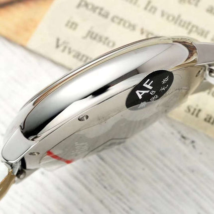BALLON BLEU DE CARTIER 33 MM WATCH SILVER CASE WITH WHITE LEATHER STRAP