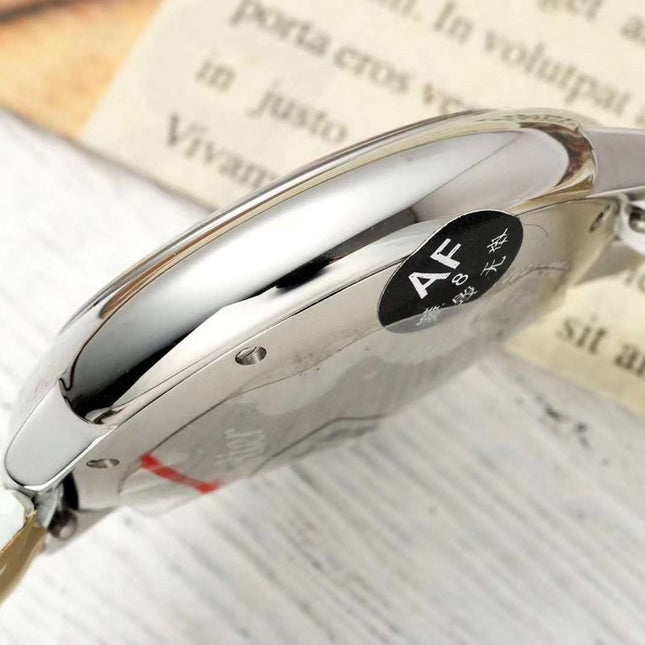 BALLON BLEU DE CARTIER 33 MM WATCH SILVER CASE WITH WHITE LEATHER STRAP