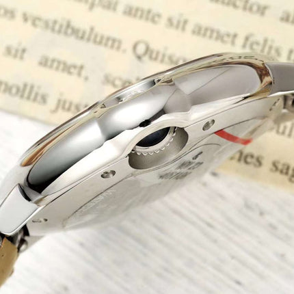 BALLON BLEU DE CARTIER 33 MM WATCH SILVER CASE WITH CEDAR BROWN LEATHER STRAP