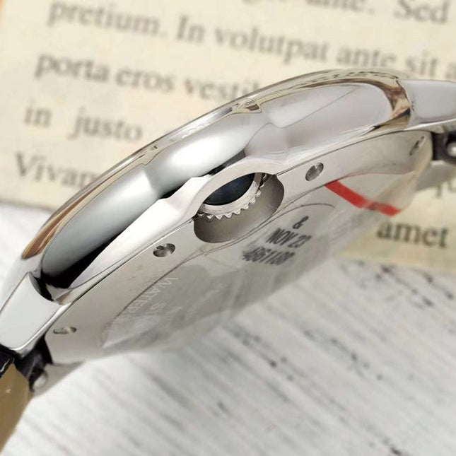 BALLON BLEU DE CARTIER 33 MM WATCH SILVER CASE WITH DEEP VIOLET LEATHER STRAP