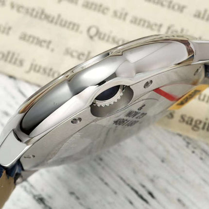 BALLON BLEU DE CARTIER 33 MM WATCH SILVER CASE WITH COBALT BLUE LEATHER STRAP