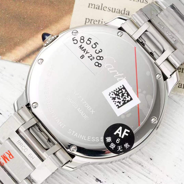 RONDE MUST DE CARTIER WATCH SILVER CASE AND CHERRY RED DIAL WITH CRYSTALS