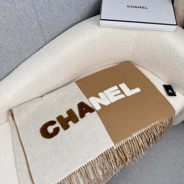 SCARF 200 CM IN CIDER BROWN MIX WHITE CASHMERE AND WOOL 399796