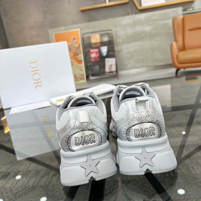 CD CHRONO SNEAKER WHITE AND SILVER MESH FABRIC