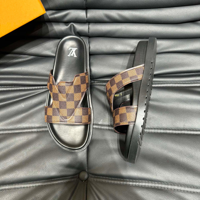 LV OASIS MULE IN CHOCOLATE BROWN DAMIER CALFSKIN