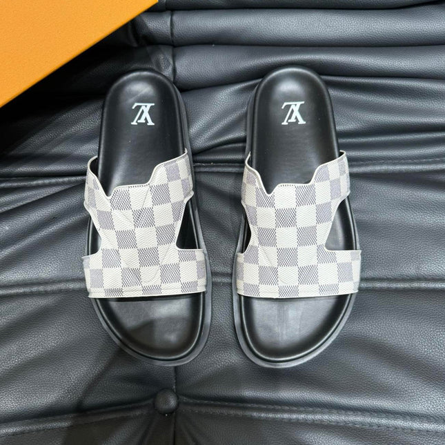 LV OASIS MULE IN WHITE DAMIER CALFSKIN