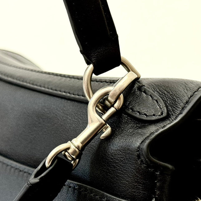 RODEO SMALL BAG 29 IN BLACK SMOOTH CALFSKIN SILVER HARDWARE