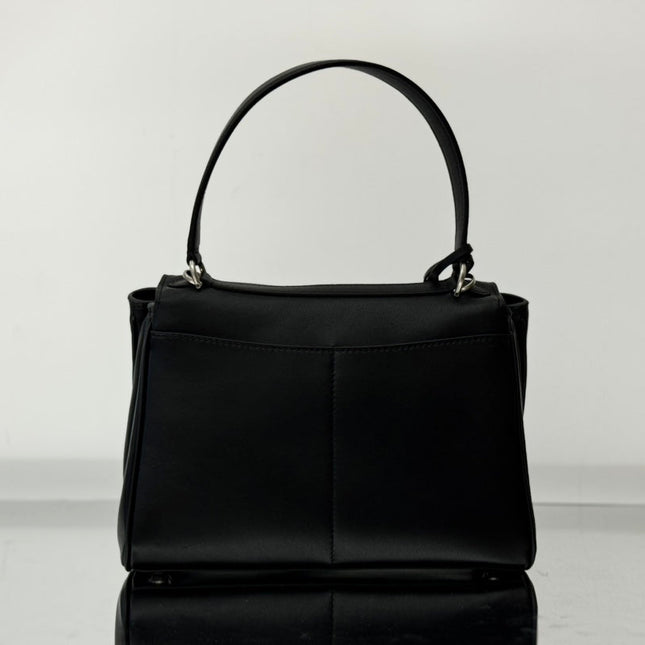 RODEO SMALL BAG 29 IN BLACK SMOOTH CALFSKIN SILVER HARDWARE