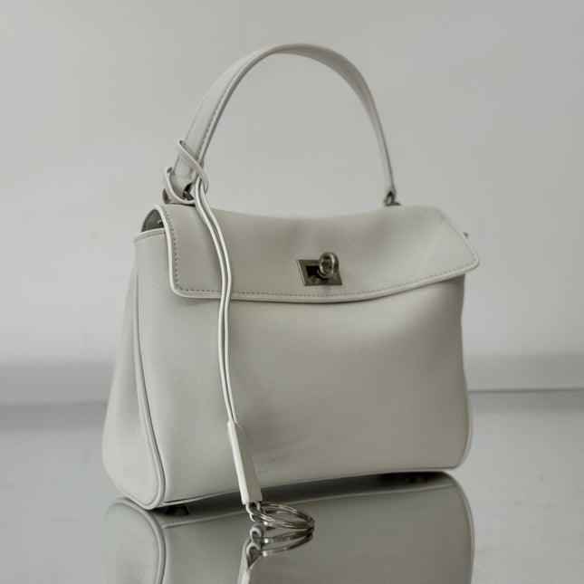 RODEO MINI BAG 22 IN WHITE SMOOTH CALFSKIN SILVER HARDWARE
