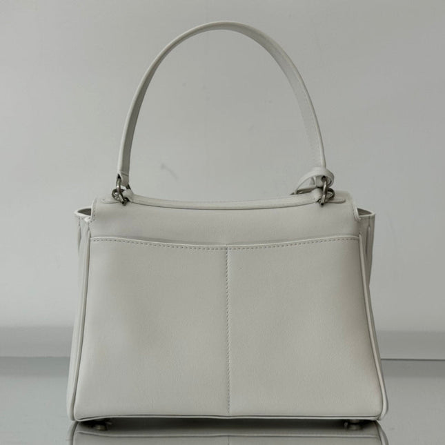 RODEO SMALL BAG 29 IN WHITE SMOOTH CALFSKIN SILVER HARDWARE