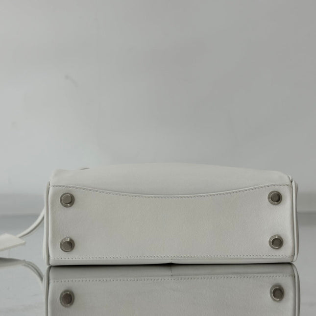 RODEO SMALL BAG 29 IN WHITE SMOOTH CALFSKIN SILVER HARDWARE