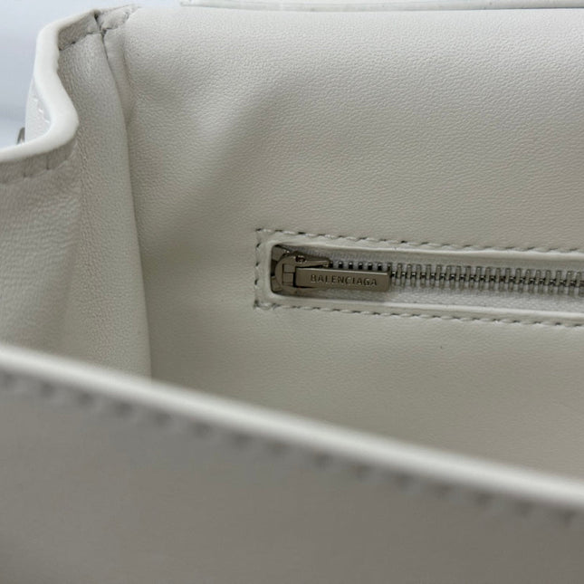 RODEO MEDIUM BAG 35 IN WHITE SMOOTH CALFSKIN SILVER HARDWARE