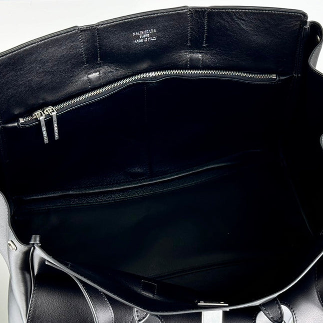 BEL AIR CARRY ALL BAG 29 IN BLACK NAPPA LAMBSKIN SILVER HARDWARE