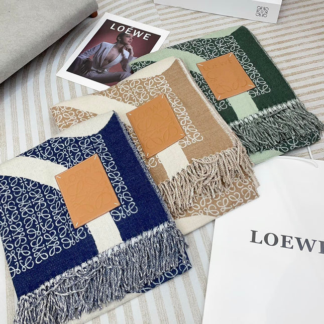 ANAGRAM SCARF 140 CM IN CAMEL BEIGE WOOL 410213