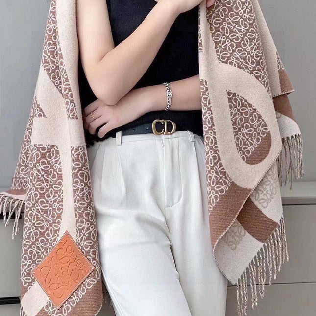 ANAGRAM SCARF 140 CM IN CAMEL BEIGE WOOL 410213